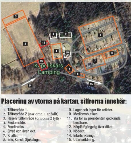 Karta över Internationella träffen 21-24 augusti