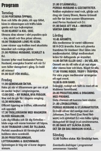 Program Internationella träffen 21-24 augusti